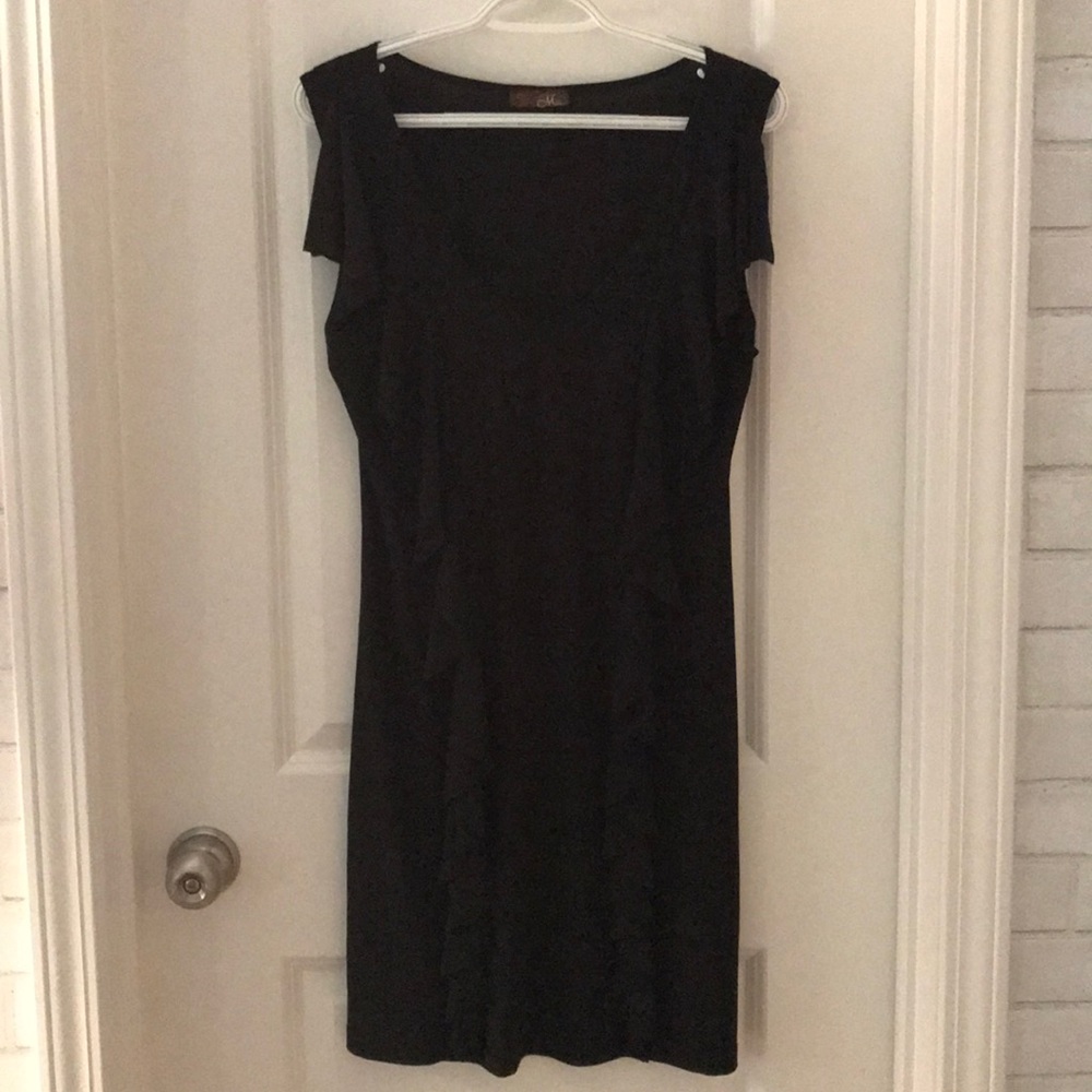 M black dress with ruffles